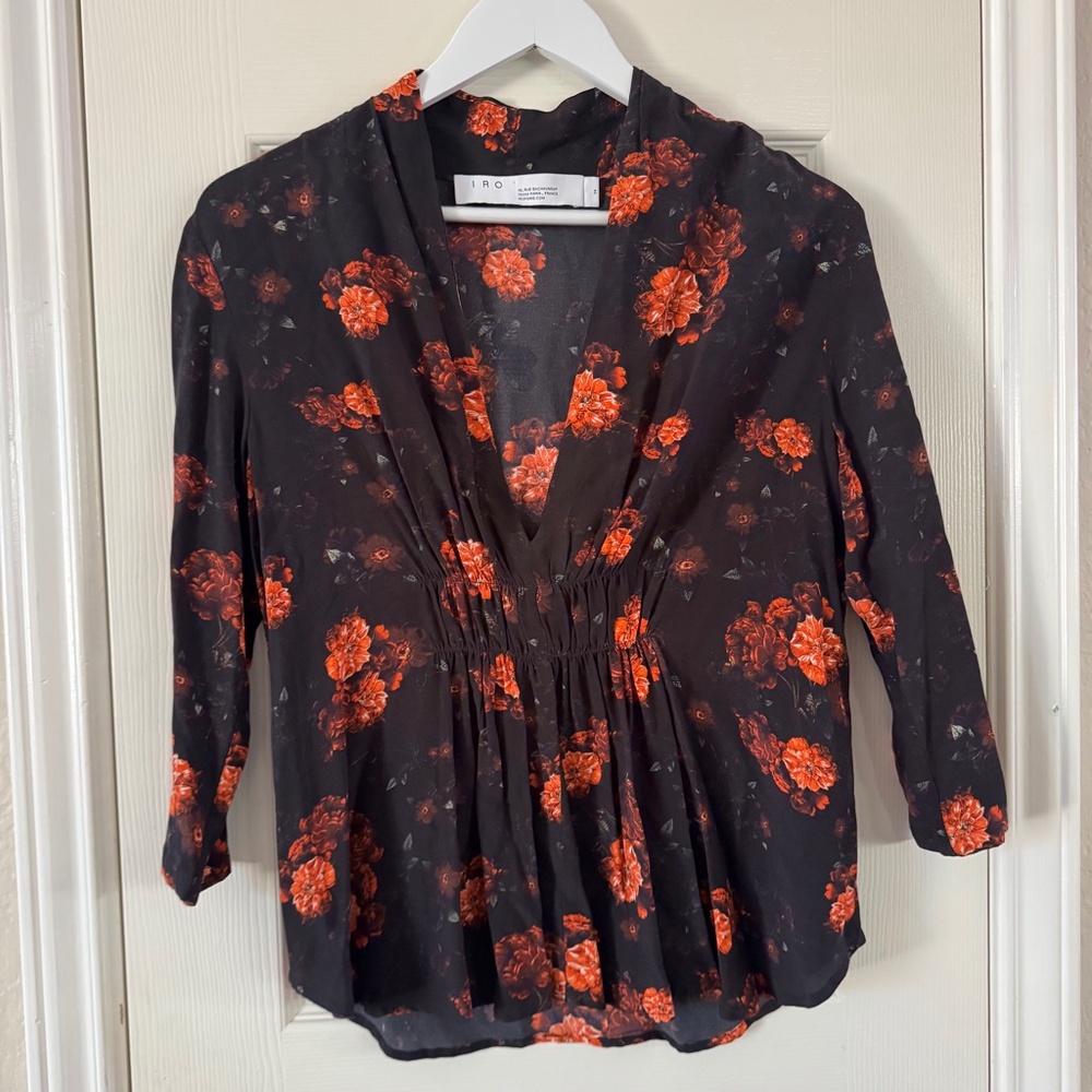 IRO Paris Floral Blouse - Size 34 (US XS/S)